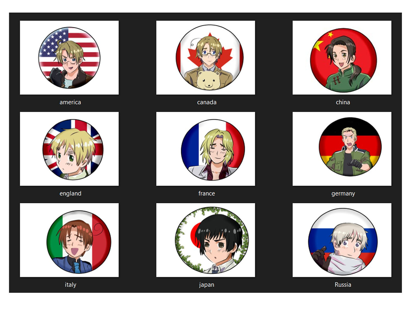 Hetalia Large Sticker Set