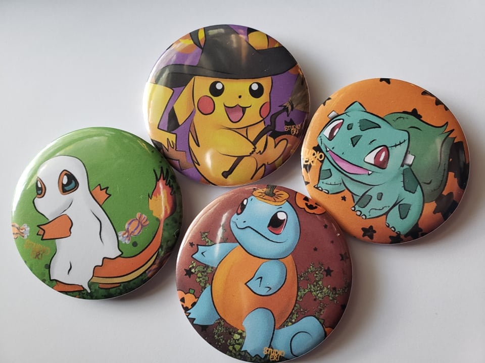 Halloween Pokemon Large 2.25 inch Pinback Buttons with FREE MINI PIN!