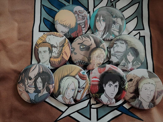 Titan Shifters AOT Pin Back Buttons with Free Sticker