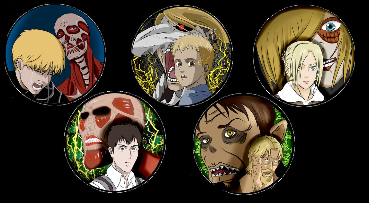 Titan Shifters AOT Pin Back Buttons with Free Sticker