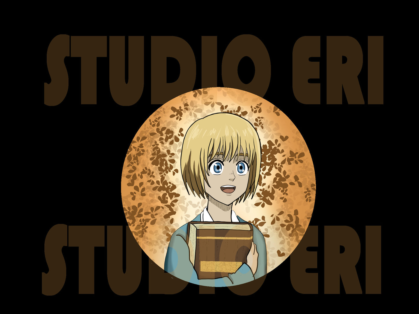 Eren, Mikasa and Armin 2.25 Pin Back Buttons with FREE STICKER