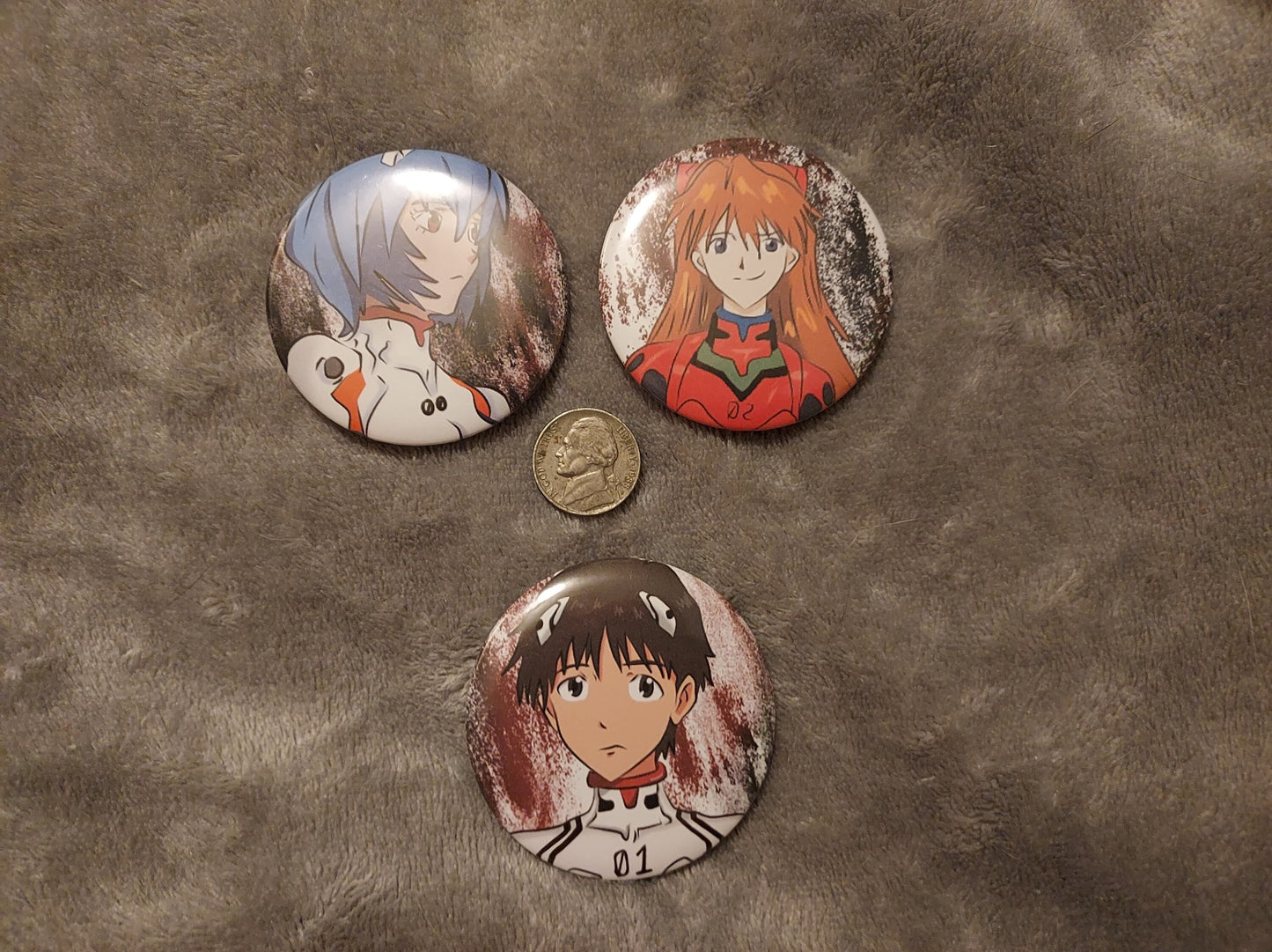 Evangelion 2.25 inch Pin Back Buttons